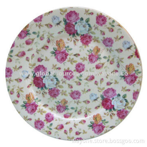 7.5" New bone China dessert plate, flower design, new for 2014, suitable for home or party